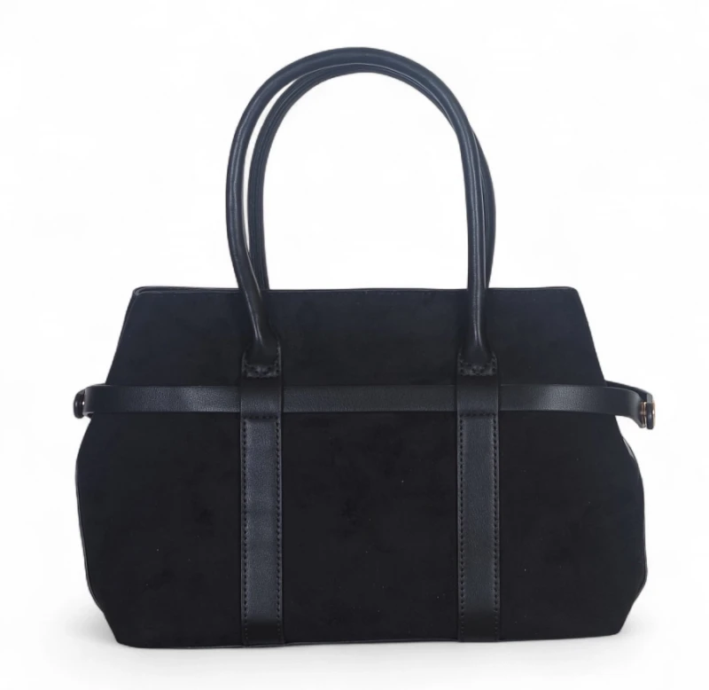 Torebka zamszowa Gallantry Paris – elegancki kuferek z ekoskóry i regulowaną szerokością