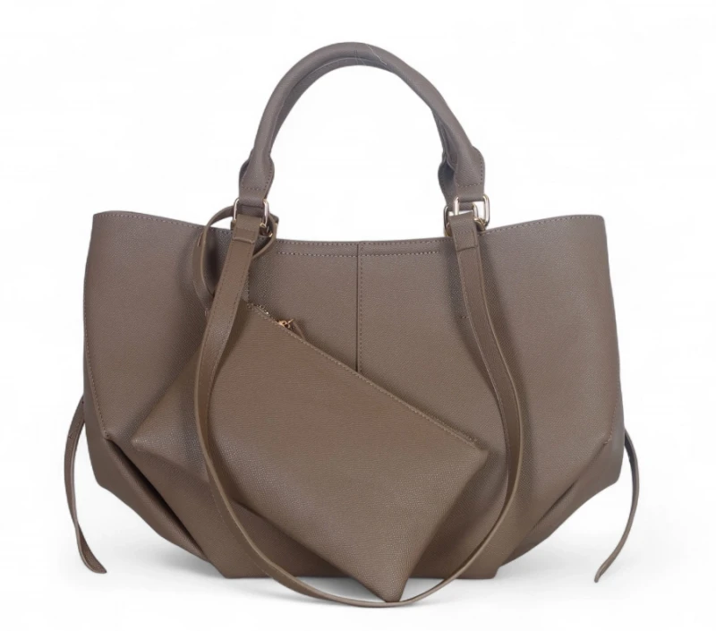 Torebka Gallantry Paris shopper bag ze skóry ekologicznej – modna torba z saszetką i regulowaną szerokością