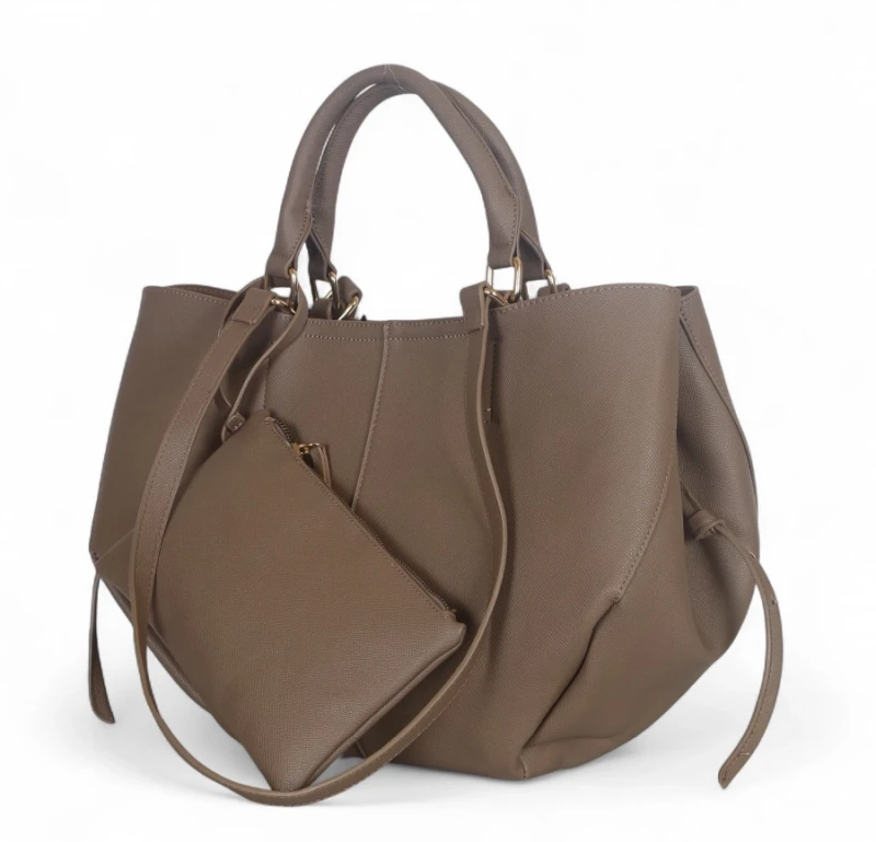 Torebka Gallantry Paris shopper bag ze skóry ekologicznej – modna torba z saszetką i regulowaną szerokością