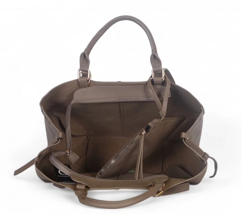 Torebka Gallantry Paris shopper bag ze skóry ekologicznej – modna torba z saszetką i regulowaną szerokością