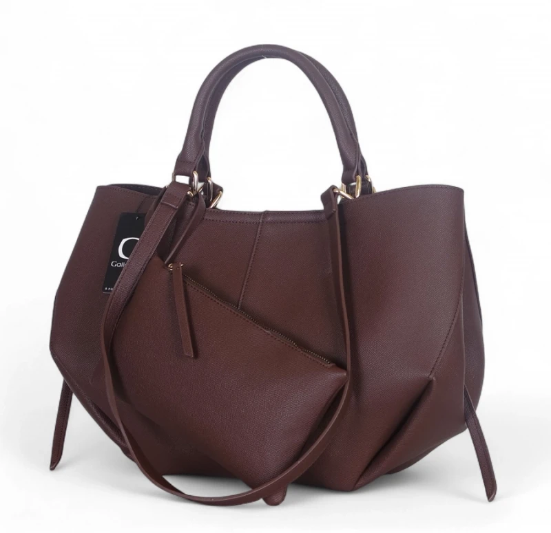 Torebka Gallantry Paris shopper bag ze skóry ekologicznej – modna torba z saszetką i regulowaną szerokością