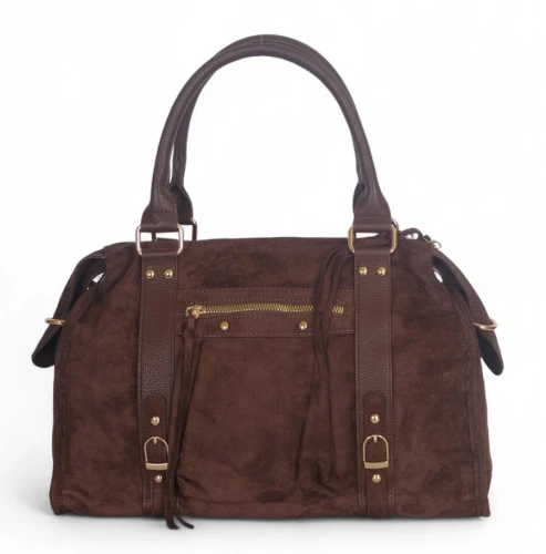 Torebka Gallantry Paris zamszowa shopper bag – modna torba z frędzlami i eko skórą