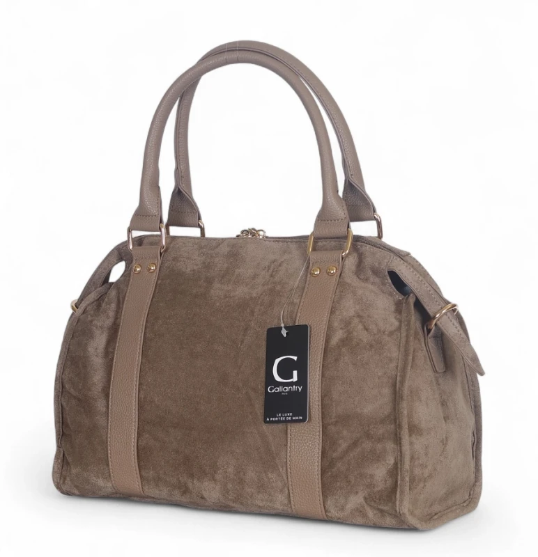 Torebka Gallantry Paris zamszowa shopper bag – modna torba z frędzlami i eko skórą