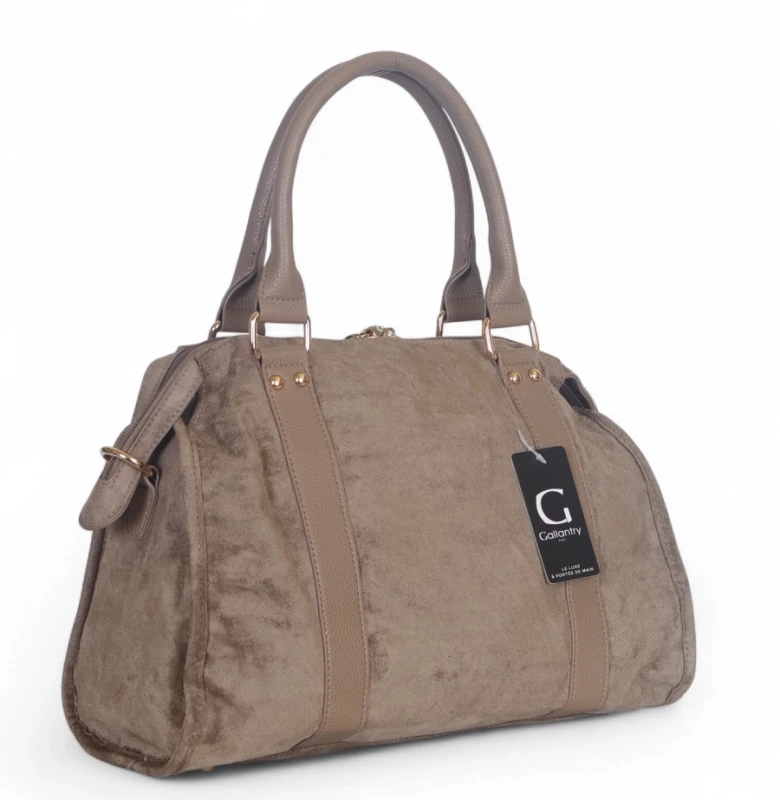 Torebka Gallantry Paris zamszowa shopper bag – modna torba z frędzlami i eko skórą