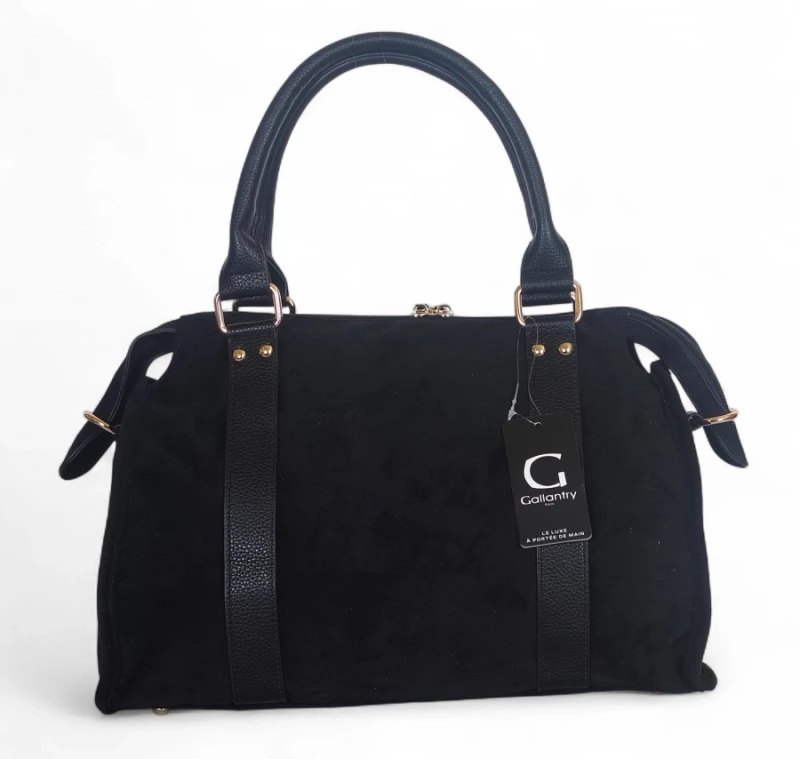 Torebka Gallantry Paris zamszowa shopper bag – modna torba z frędzlami i eko skórą