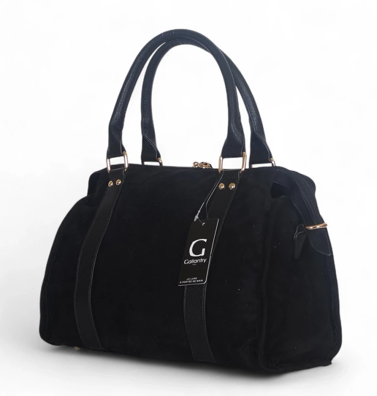 Torebka Gallantry Paris zamszowa shopper bag – modna torba z frędzlami i eko skórą