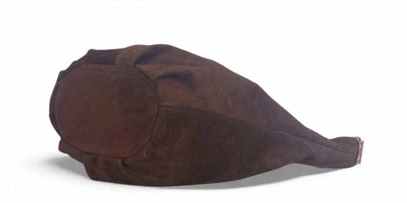 VERA PELLE Włoska zamszowa brązowa torebka worek Skóra naturalna