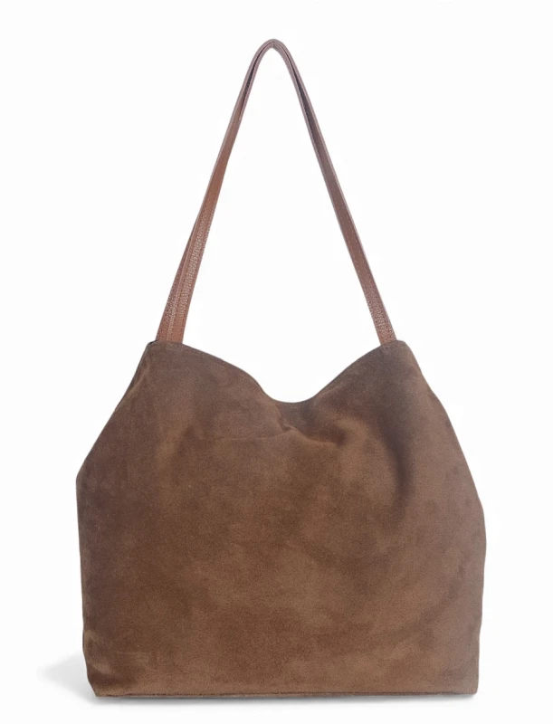 Vera Pelle Włoska zamszowa torebka shopper Skóra naturalna