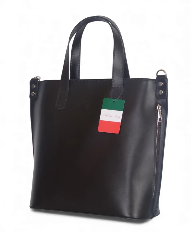 VERA PELLE Ekskluzywna Skórzana włoska torebka Czekoladowy brąz