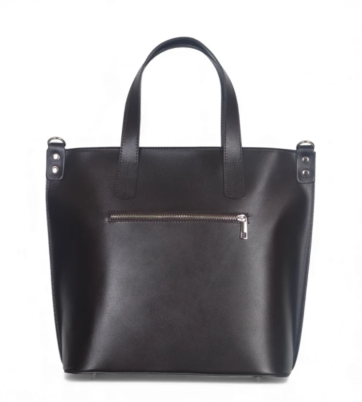 VERA PELLE Ekskluzywna Skórzana włoska torebka Czekoladowy brąz