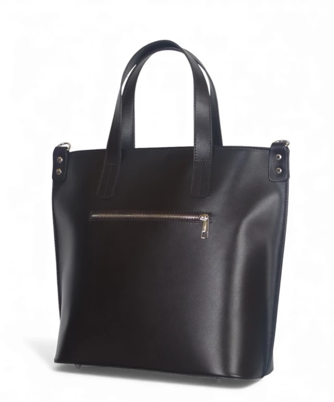 VERA PELLE Ekskluzywna Skórzana włoska torebka Czekoladowy brąz