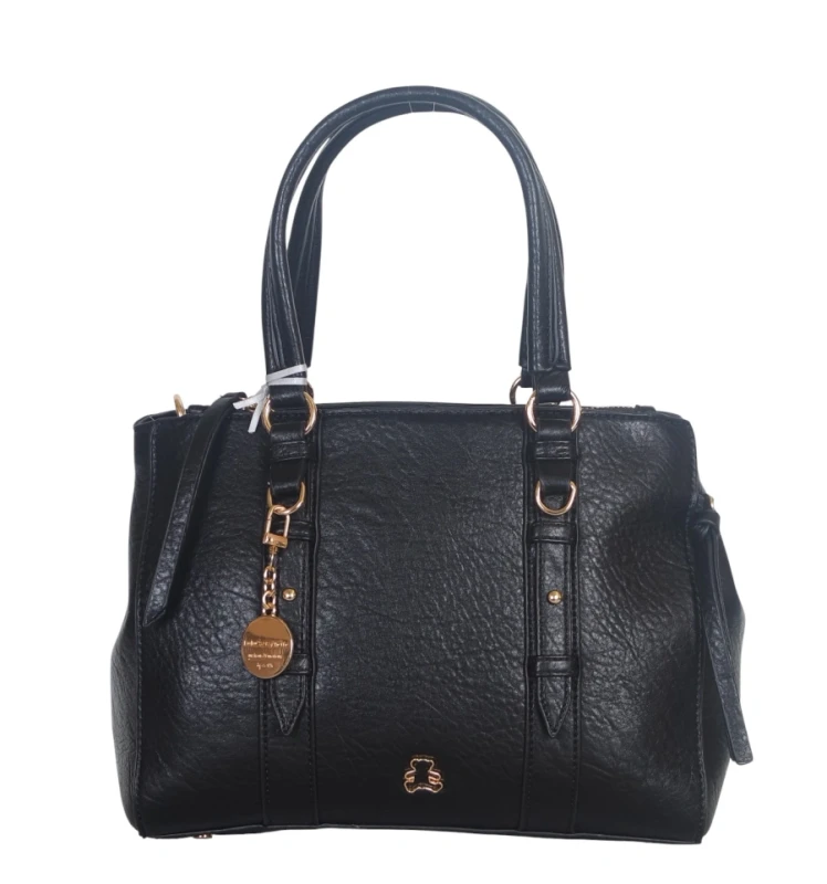 Torebka kuferek Lulu Castagnette – elegancka torebka damska z eko skóry, dwie komory, złote dodatki