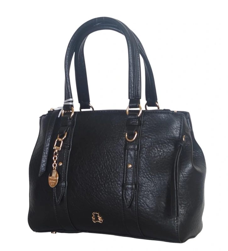 Torebka kuferek Lulu Castagnette – elegancka torebka damska z eko skóry, dwie komory, złote dodatki