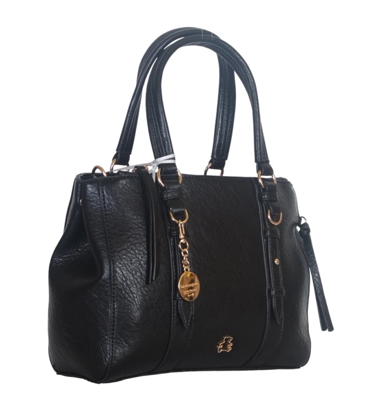 Torebka kuferek Lulu Castagnette – elegancka torebka damska z eko skóry, dwie komory, złote dodatki