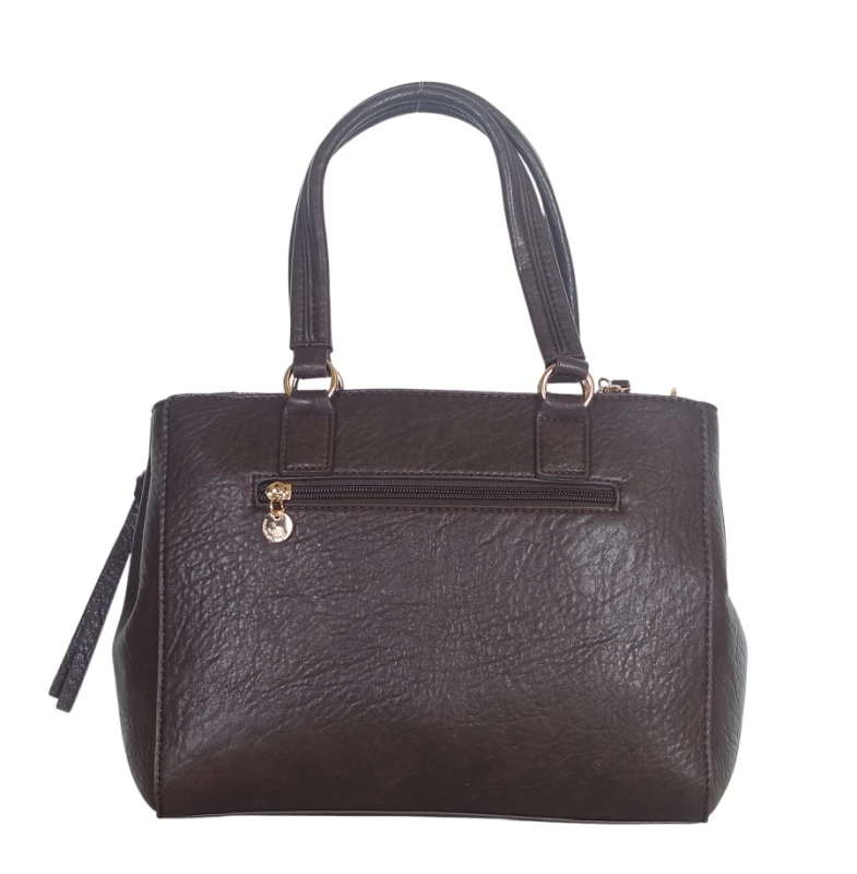 Torebka kuferek Lulu Castagnette – elegancka torebka damska z eko skóry, dwie komory, złote dodatki