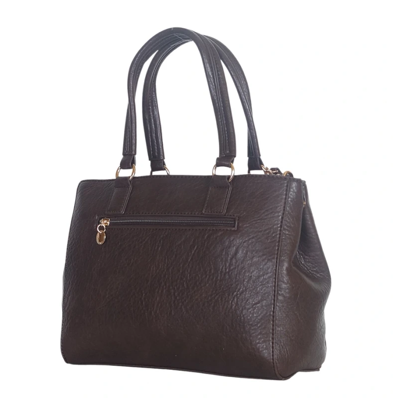 Torebka kuferek Lulu Castagnette – elegancka torebka damska z eko skóry, dwie komory, złote dodatki