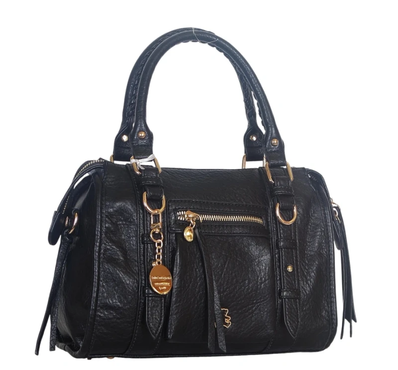 Torebka kuferek Lulu Castagnette – elegancka torebka damska z eko skóry, wiele kieszonek, złote dodatki