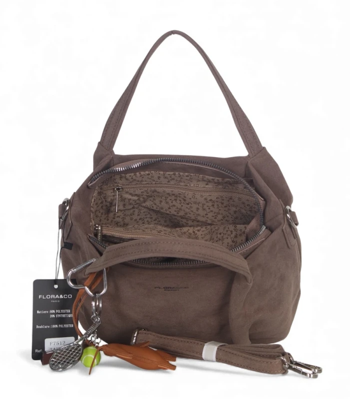 Torebka damska Flora&amp;Co – elegancki mini shopper z zamszu ekologicznego