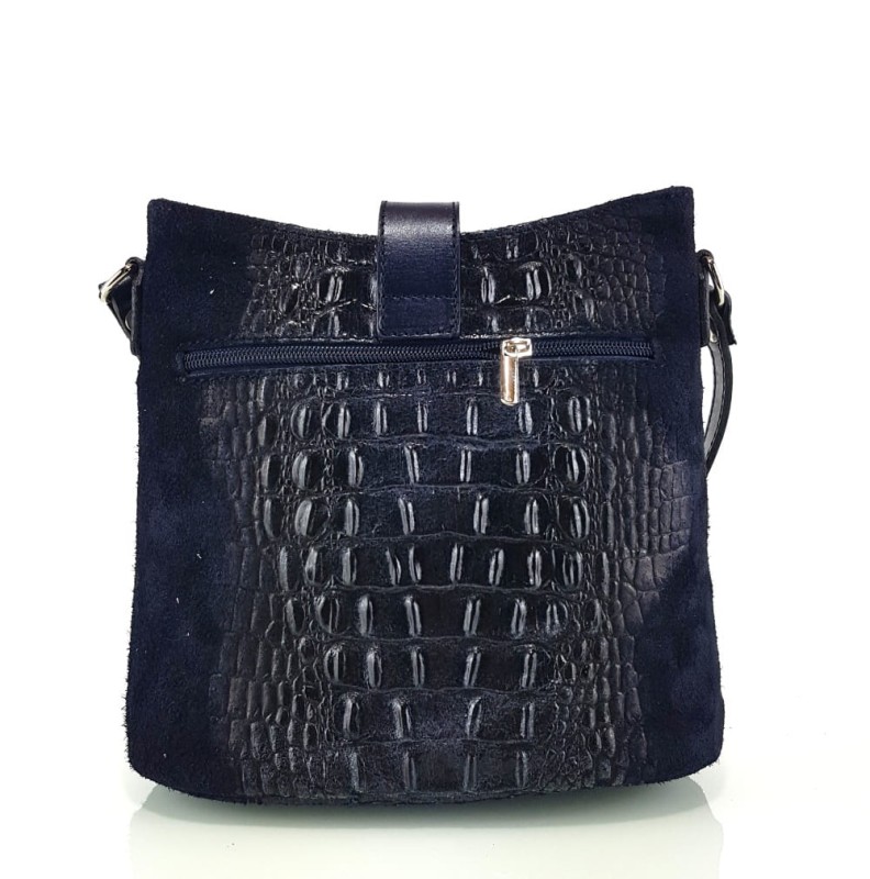 Skórzana granatowa torebka SS7