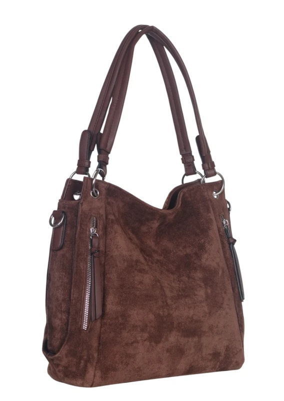 Torebka damska Laphrodite Paris – pojemna, elegancka i lekka | Zamsz ekologiczny + eko skóra