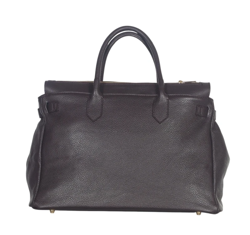 VERA PELLE Włoska skórzana torebka damska kuferek SKÓRA NATURALNA