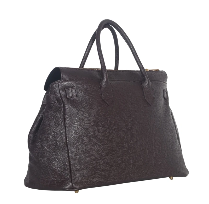 VERA PELLE Włoska skórzana torebka damska kuferek SKÓRA NATURALNA