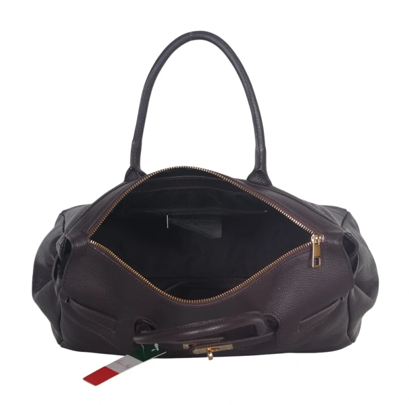 VERA PELLE Włoska skórzana torebka damska kuferek SKÓRA NATURALNA