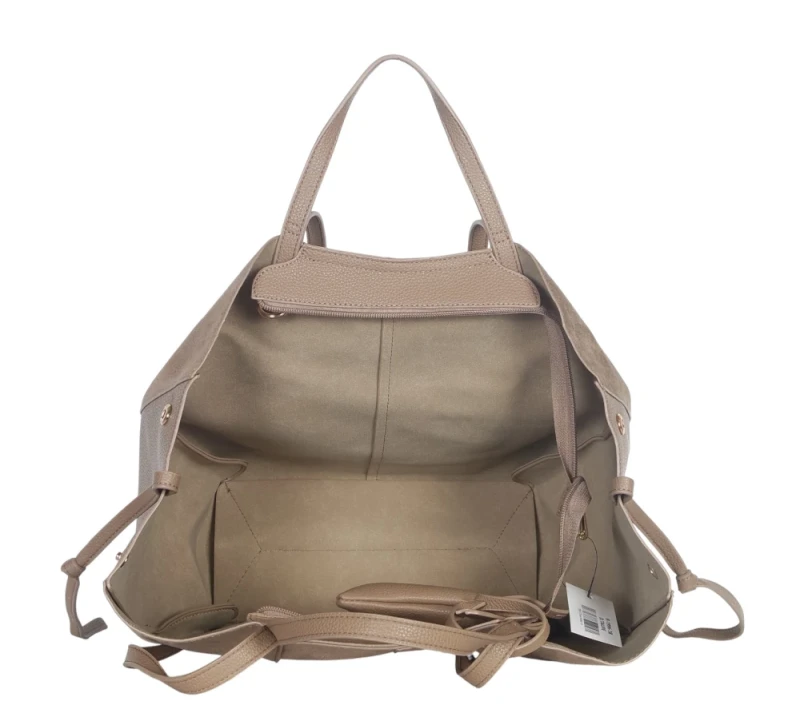 Duża torebka zamszowa shopper Gallantry Paris • Regulowana • Z saszetką