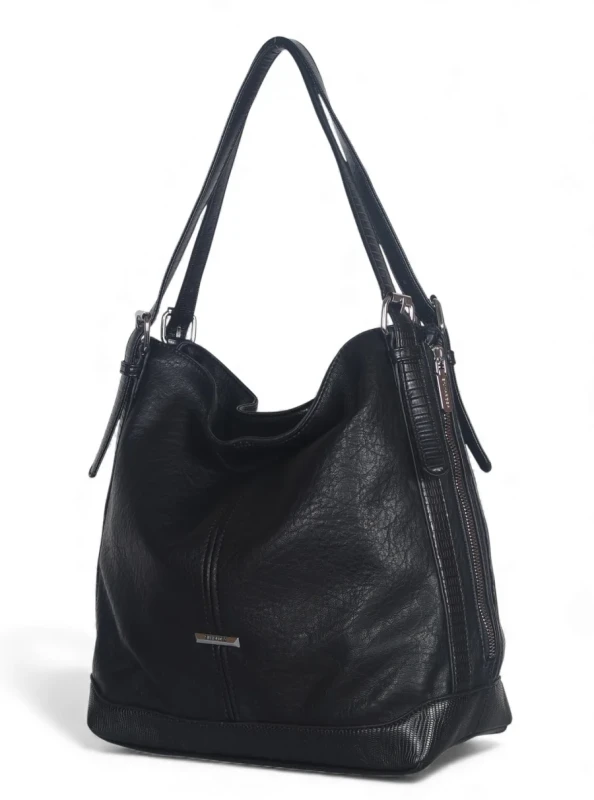 Pojemna torebka worek SILVIA ROSA Italy • Regulowana • A4 • Z paskiem