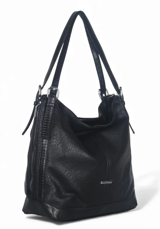 Pojemna torebka worek SILVIA ROSA Italy • Regulowana • A4 • Z paskiem