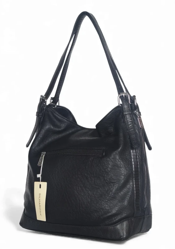 Pojemna torebka worek SILVIA ROSA Italy • Regulowana • A4 • Z paskiem