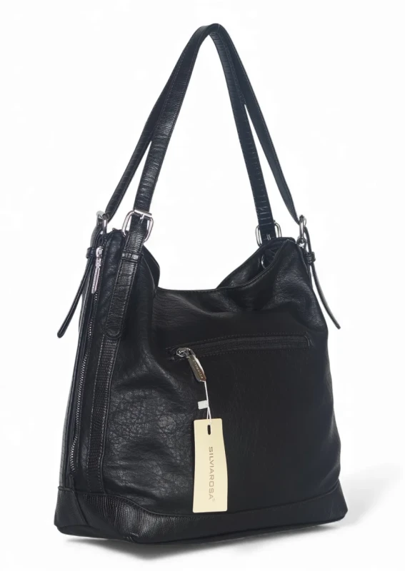 Pojemna torebka worek SILVIA ROSA Italy • Regulowana • A4 • Z paskiem