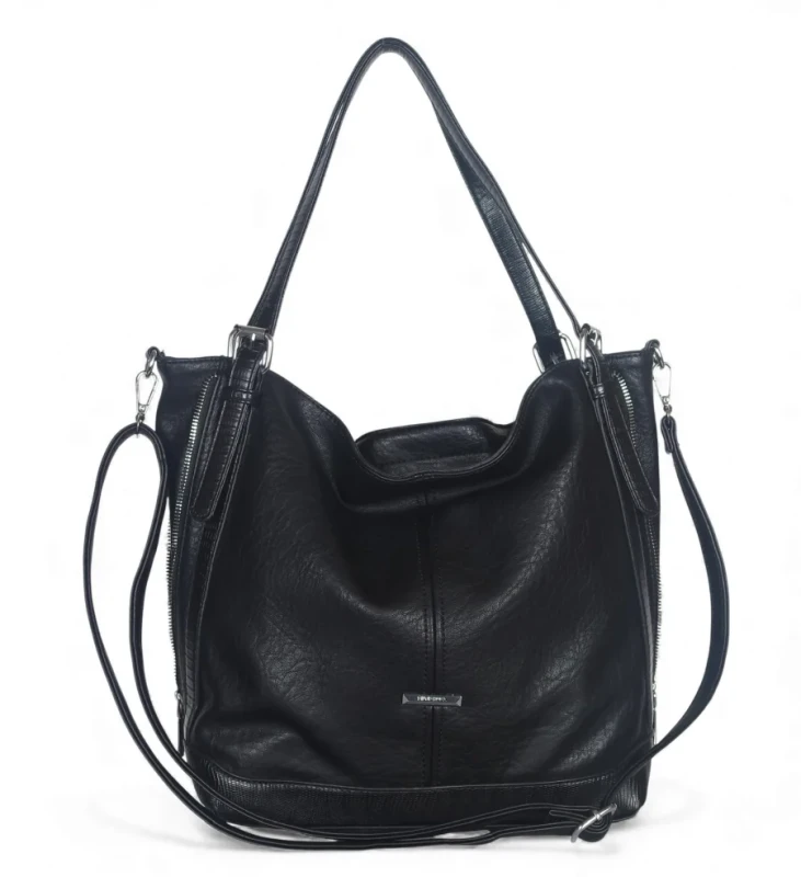 Pojemna torebka worek SILVIA ROSA Italy • Regulowana • A4 • Z paskiem