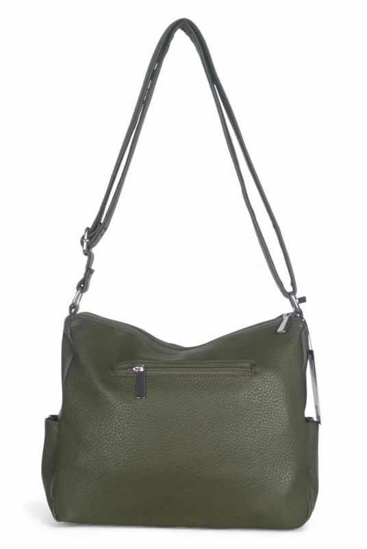 Praktyczna torebka damska na długim pasku 2 komory i 8 kieszonek