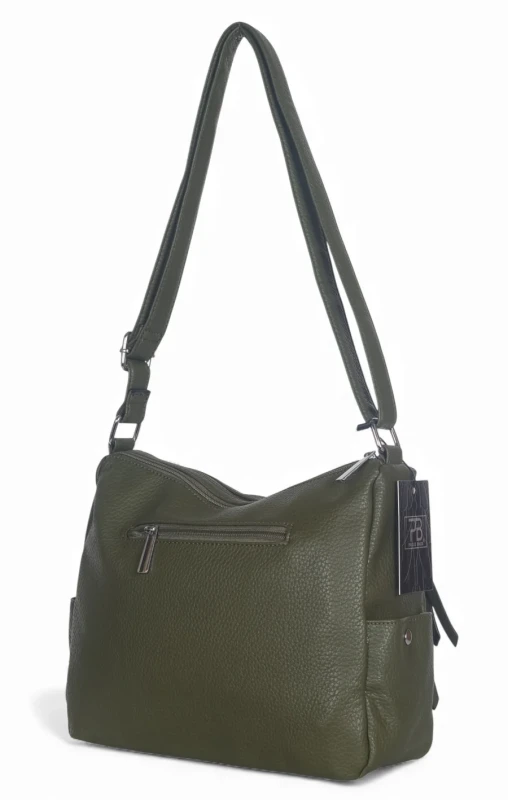 Praktyczna torebka damska na długim pasku 2 komory i 8 kieszonek