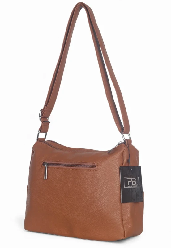 Praktyczna torebka damska na długim pasku 2 komory i 8 kieszonek