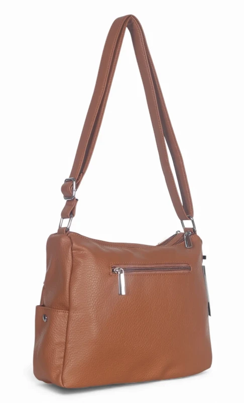 Praktyczna torebka damska na długim pasku 2 komory i 8 kieszonek