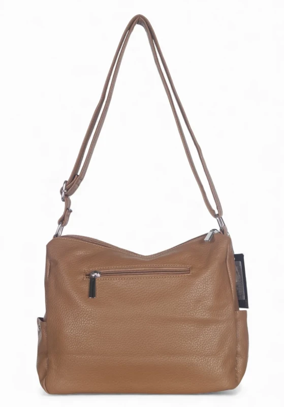 Praktyczna torebka damska na długim pasku 2 komory i 8 kieszonek