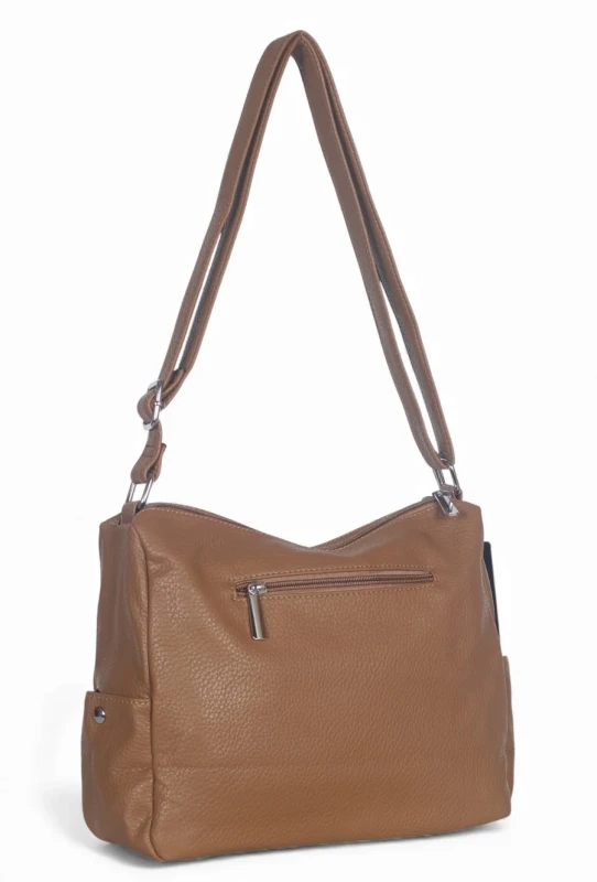 Praktyczna torebka damska na długim pasku 2 komory i 8 kieszonek