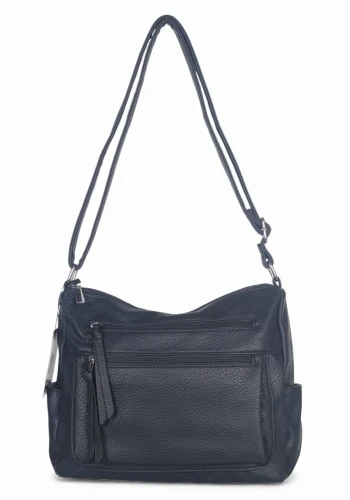 Praktyczna torebka damska na długim pasku 2 komory i 8 kieszonek 