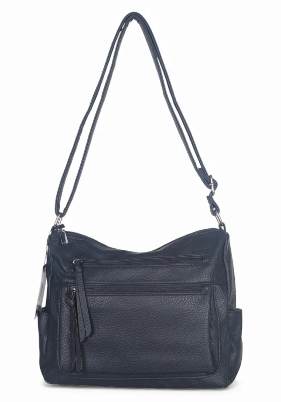 Praktyczna torebka damska na długim pasku 2 komory i 8 kieszonek