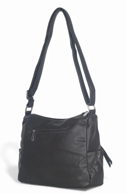 Praktyczna torebka damska na długim pasku 2 komory i 8 kieszonek