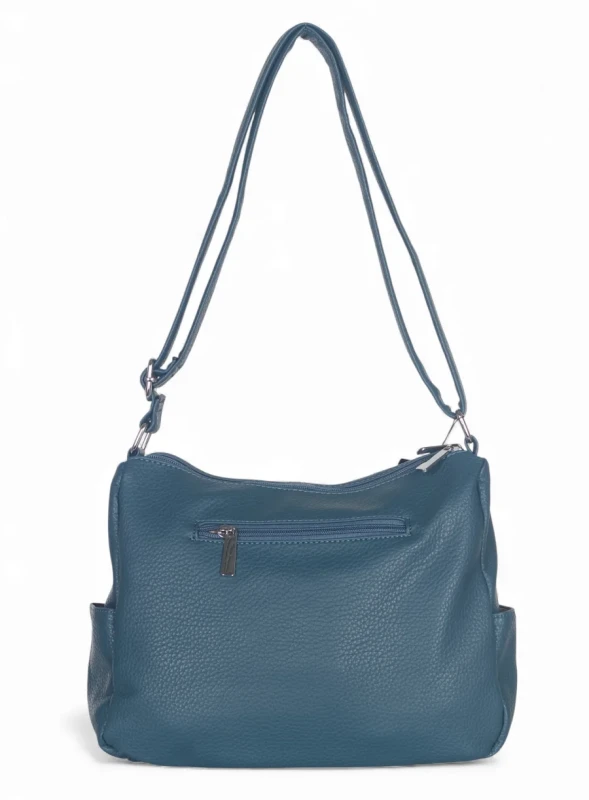 Praktyczna torebka damska na długim pasku 2 komory i 8 kieszonek