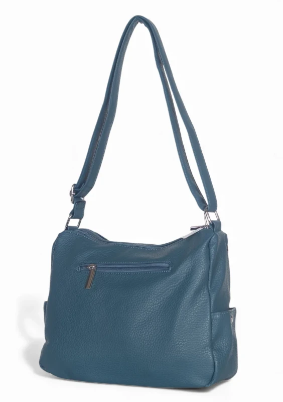 Praktyczna torebka damska na długim pasku 2 komory i 8 kieszonek