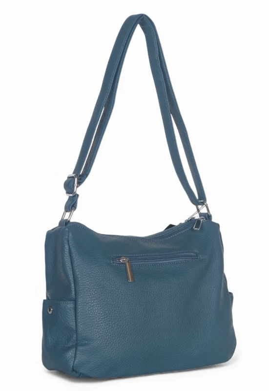 Praktyczna torebka damska na długim pasku 2 komory i 8 kieszonek