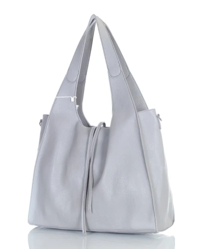 Torebka damska shopper Szara Saszetka 2w1 Na suwak Pojemna