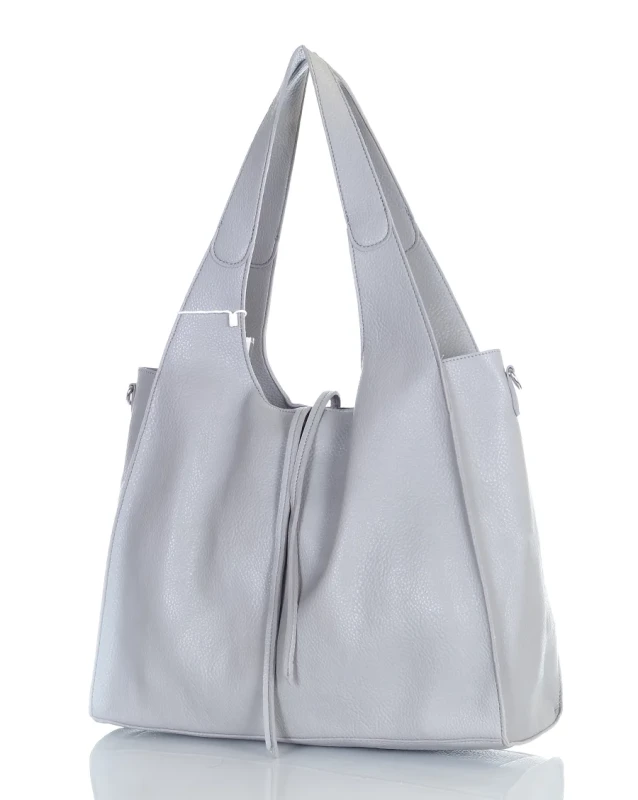 Torebka damska shopper Szara Saszetka 2w1 Na suwak Pojemna