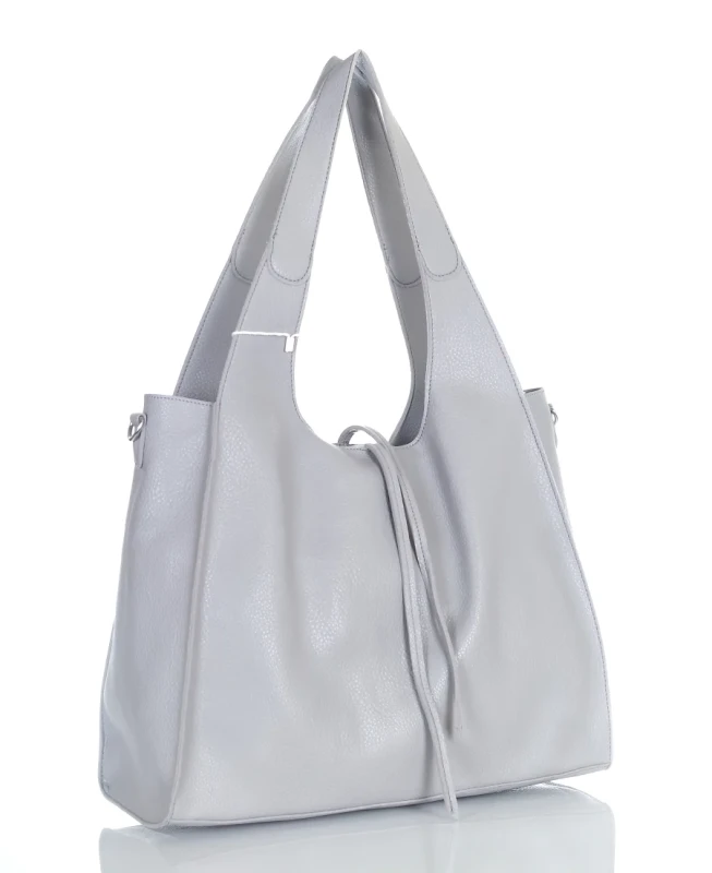 Torebka damska shopper Szara Saszetka 2w1 Na suwak Pojemna