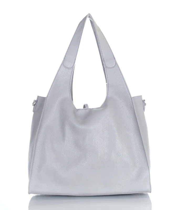 Torebka damska shopper Szara Saszetka 2w1 Na suwak Pojemna