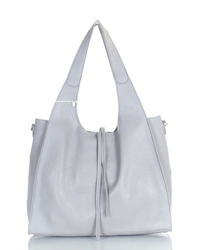 Torebka damska shopper Szara Saszetka 2w1 Na suwak Pojemna